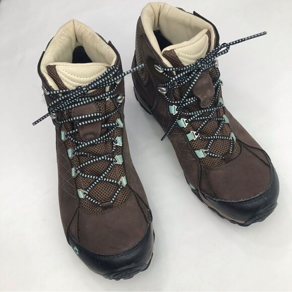 Oboz SAPPHIRE Mid B-Dry Brown Leather Lace Up Hiking Ankle Boots - Picture 6 of 16